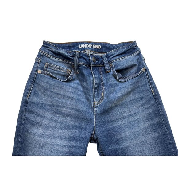 Lands End Womens Mid Rise Curvy Bootcut Jeans Size 2 Strethy - Picture 8 of 13